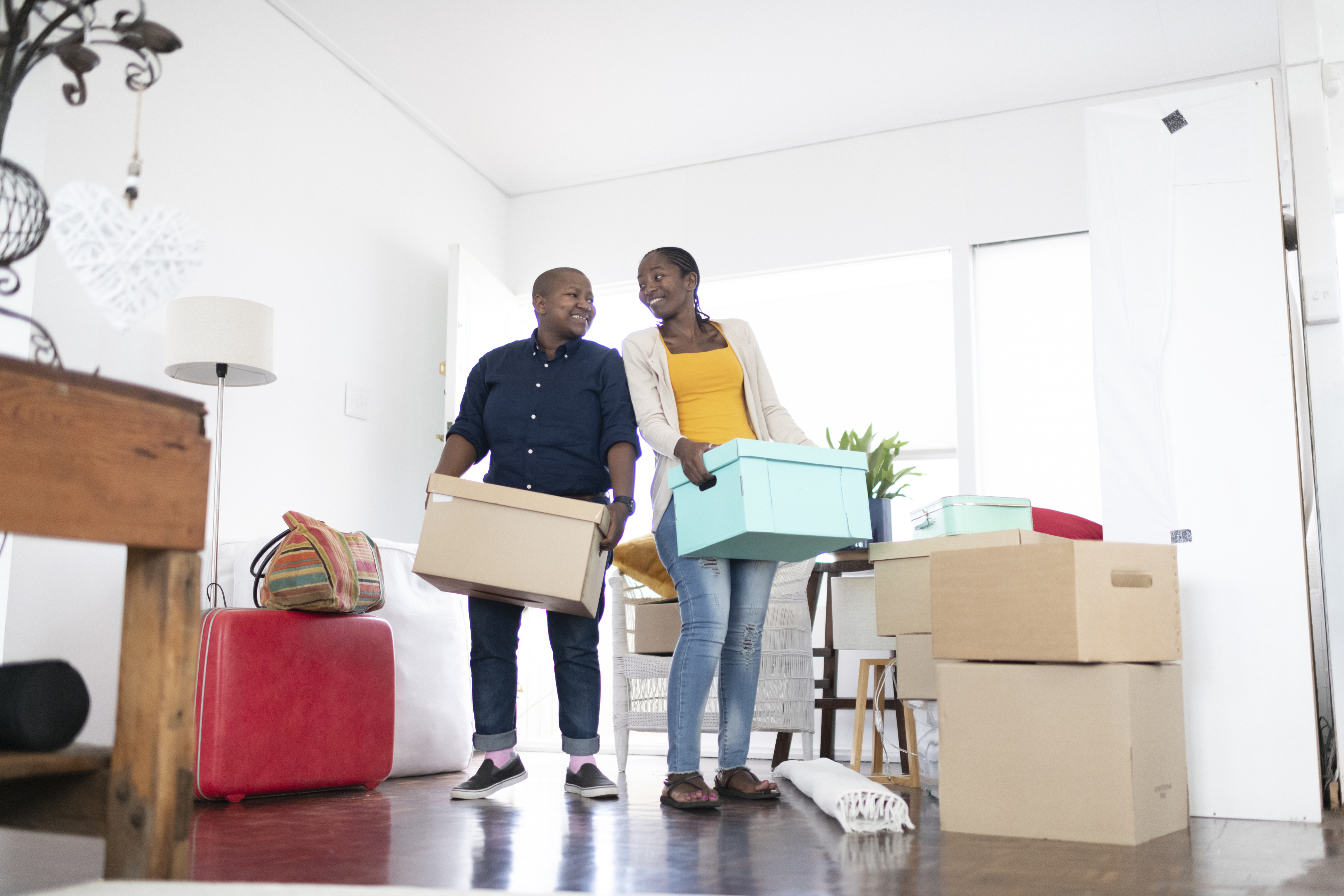 a couple moving in